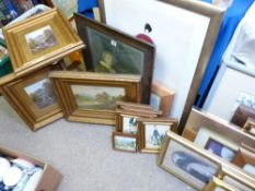 A VERY LARGE PARCEL OF PAINTINGS AND PRINTS including a Pears Print, a pile of Victorian oils ETC