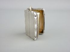 A VICTORIAN SILVER VINAIGRETTE with gilt interior grill, Birmingham 1854, makers - John Yapp and