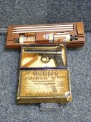 A BOXED WEBLEY AND SCOTT AIR PISTOL - the ' Webley Junior' with an Outers boxed gun cleaning kit