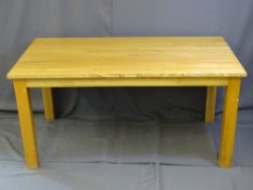 A MODERN RECTANGULAR DINING TABLE - 160 x 90cms