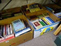 FIVE BOXES OF VINTAGE AND LATER BOOKS including first editions, Wales and Welsh, historical and