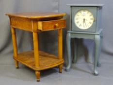 A 'WILLIS AND GAMBIER' LIGHTWOOD OCCASIONAL TABLE with single drawer along with painted occasional