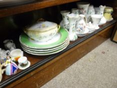 A MIXED PARCEL OF DECORATIVE CHINA patterns include Kowloon, Crown Staffordshire, Kutani Crane,