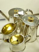 FOUR PIECE ELECTROPLATE COFFEE SERVICE stamped to the base, 'Martin Hall and Company' 1911