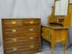TWO OVER THREE DRAWER CHEST along with a vintage two drawer desk