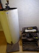 A BEE KEEPER'S vintage honey separator and a Royal Standard vintage typewriter