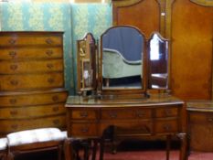 AN ALLEN AND APPLEYARD BEDROOM SUITE, good quality and comprehensive, triple mirror two door