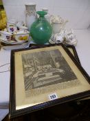 A ROMAN STYLE GLASS VASE, china and pottery by Paragon, Worcester and Kaiser etc with three framed