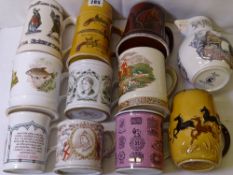 A 1986 COALPORT PUNCH JUG, a Victoria commemorative mug retailed by Harrods, other commemorative