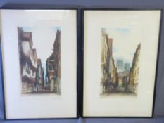 EDWARD SHARLAND a pair of early 20th Century hand coloured etchings - The Shambles and Petergate,