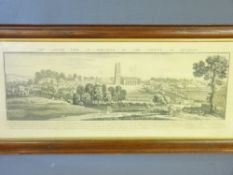 SAMUEL AND NATHANIEL BUCK oak framed engraving - 'The South View of Wrexham in the County of
