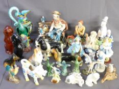 A GOOD SELECTION OF COLLECTABLE FIGURINES AND ANIMALS including two Capodimonte studies