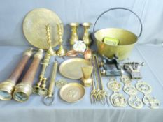 JOHN MORRIS & SONS LIMITED, COPPER AND BRASS FIREMAN'S HOSE NOZZLE and one other, a jam pan with