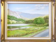 ARTHUR DALRYMPLE oil on board - titled 'Beautiful Llyn Gwynant near Beddgelert', 39.5 x 49.5cms