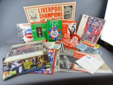 A VINTAGE AND LATER COLLECTION OF FOOTBALL EPHEMERA mainly Liverpool Football Club to include signed