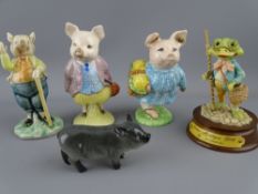 A ROYAL DOULTON MODEL OF A PIGLET, two Royal Albert figures titled 'Little Pig Robinson' and '