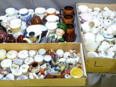 A PARCEL OF W H GOSS and other crested china, a quantity of shaving mugs and trinket boxes ETC