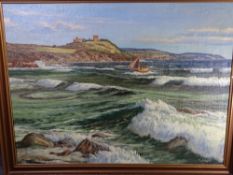 EARLY TWENTIETH CENTURY SCHOOL, oil on canvas - signature indistinct - Breezy day with Fishing
