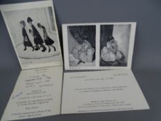 LAWRENCE STEPHEN LOWRY RA, 'The Family', a small published advertising card of the print with