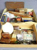 A TWO BOXED QUANTITY OF MIXED COLLECTABLES to include an ostrich egg, caddy and other collectors'
