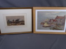 G SHEFFIELD watercolour and one other, monogrammed FMG, two figures on a path walking toward a