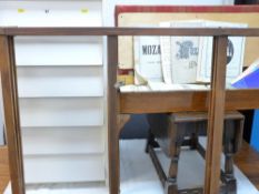 A SMALL PARCEL OF VINTAGE FURNITURE to include a six drawer painted chest, a large folding linen