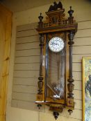 A GUSTAV BECKER VIENNA WALL CLOCK, an excellent example, well maintained with pendulum and twin