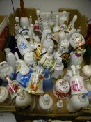 A LARGE PARCEL OF DECORATIVE PORCELAIN BELLS