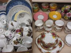 A QUANTITY OF ROYAL ALBERT 'OLD COUNTRY ROSES' TEAWARE, other floral decorated teaware, a posy,
