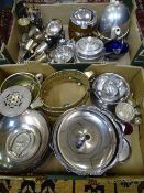 TWO BOXES OF EPNS AND OTHER METALWARE