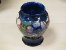 MOORCROFT 'ANEMONE' BALUSTER VASE, 14cms tall