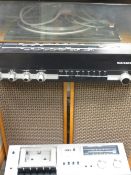 A GARRARD MARCONIEPHONE MUSIC SYSTEM with speakers and a separate cassette deck