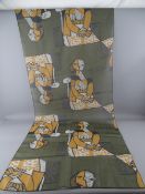 A PICASSO HEAD SCARF with abstract design of a seated lady, 126 x 54cms