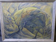 MARGARET (BOYD) GILLISON large oil on board - titled 'Tree Group', signed and dated 1962, 53 x