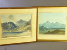 CECIL A HUNT & D Y CAMERON two framed artist's proof prints - the Hunt titled 'Snowdon from Llyn