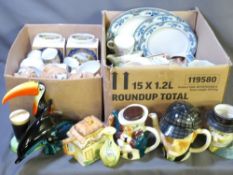 A QUANTITY OF MIXED POTTERY AND PORCELAIN to include A Carltonware Guinness Toucan lamp Base, 23.