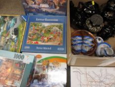 A QUANTITY OF JACKFIELD CHINA, Oriental teaware, a parcel of jigsaws ETC