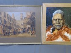 E V RICKMAN oil on board - titled 'King Tawhiao (Maori)' signed, dated to the reverse 1966, 38 x