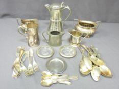A PARCEL OF MIXED ELECTROPLATE including Walker & Hall, good fiddle patterned cutlery ETC