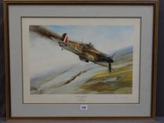 ROBERT TAYLOR print - 'Battle of Britain VC', signed by the pilot - Sgt Eric Leslie Knightley