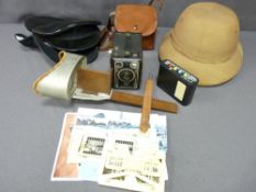 MIXED COLLECTABLES - a stereoscope and other associated items, an Agfa Synchro cased box camera, a