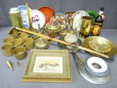 MIXED METALWARE to include trench art, Poole and Meakin porcelain, Manchester United commemorative