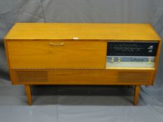 A VINTAGE HMV TRANSISTOR STEREOGRAM Model No 2322, 66cms height, 118cms width, 38.5 maximum depth