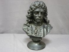 A MOLIERE RESIN BUST, 29cms high