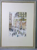 WATERCOLOUR - Lowry style street scent, 34 x 24cms