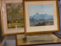 CECIL A HUNT & D Y CAMERON two framed artist's proof prints - titled 'Snowdon from Llyn Llydaw', the