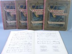FIVE VOLUMES 'CAMBRIAN MINISTRELSIE' a National collection of Welsh songs, Volumes 1, 3, 4, 5 and
