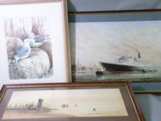 FREDERICK J WATSON watercolour - two Kittiwakes on rocks, named 'Kittiwake Ledge', signed, 34 x