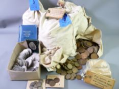 A LARGE QUANTITY OF COINAGE AND COLLECTABLE CROWNS including three Mint sealed bags of 1967 and 1968