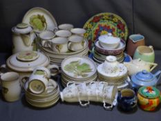 THIRTY-FIVE PIECES OF MATCHING DENBY WARE, eighteen pieces of Royal Albert 'Haworth' tea service